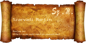 Szarvadi Martin névjegykártya